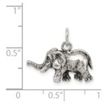 Sterling Silver Antiqued Elephant Charm - Image 4