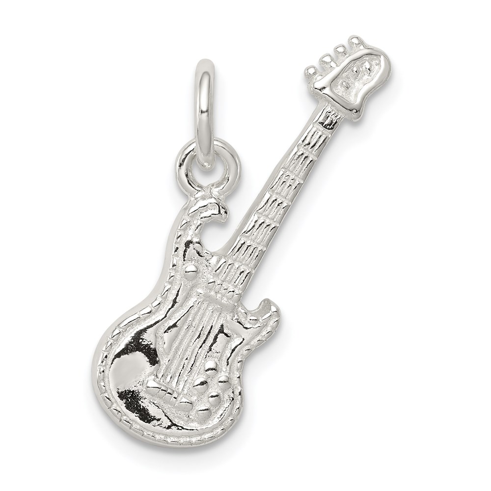 QC788.jpg Sterling Silver Electric Guitar Charm - Image 1
