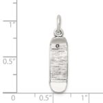 Sterling Silver Antiqued Skateboard Charm - Image 3