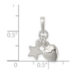 Sterling Silver Heart and Star Pendant - Image 3