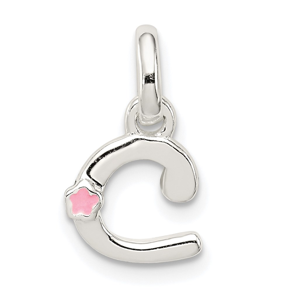 QC7935C.jpg Sterling Silver Letter C with Enamel Pendant - Image 1