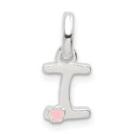 Sterling Silver Letter I with Enamel Pendant