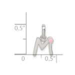 Sterling Silver Letter M with Enamel Pendant - Image 4