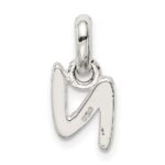 Sterling Silver Letter N with Enamel Pendant - Image 3