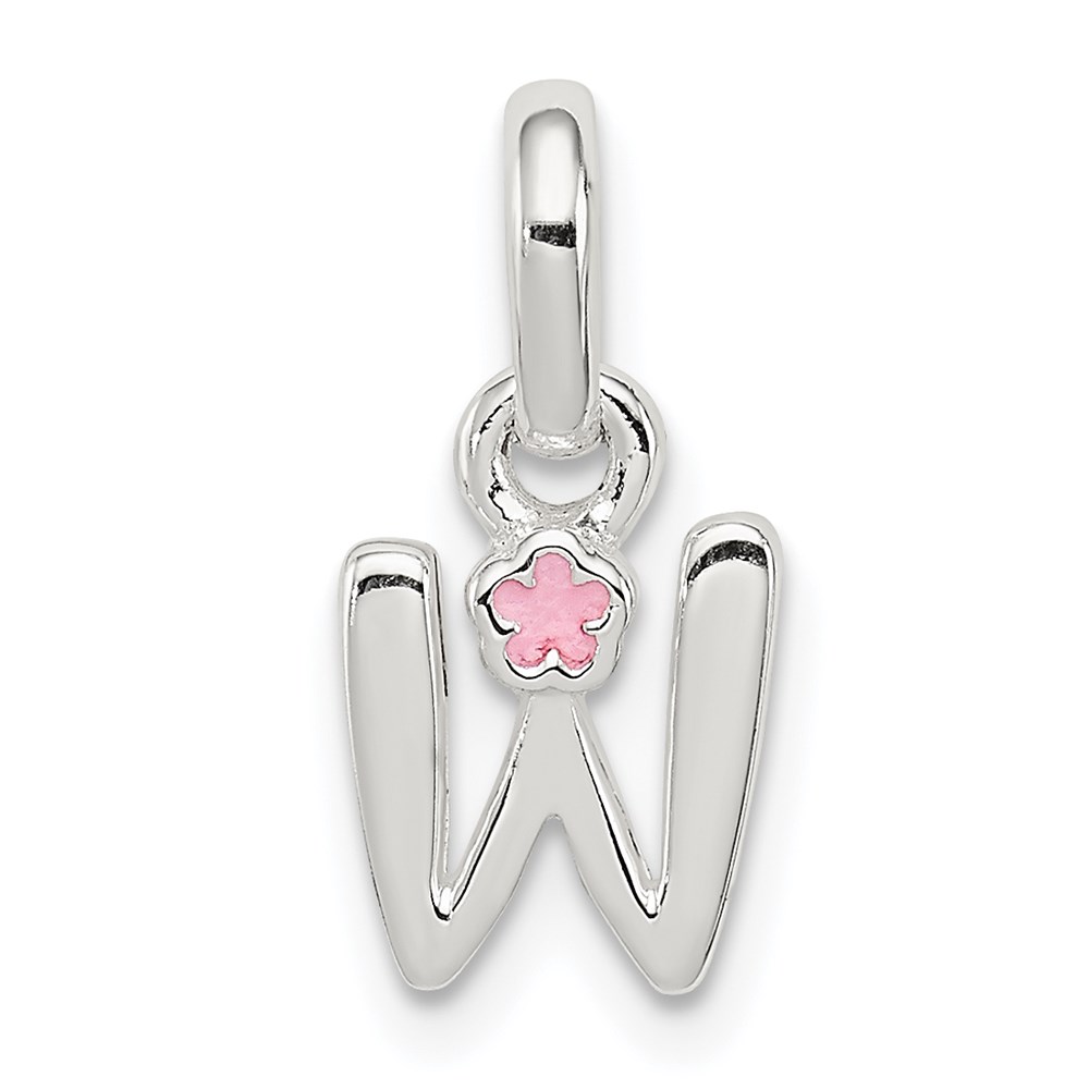 QC7935W.jpg Sterling Silver Letter W with Enamel Pendant - Image 1
