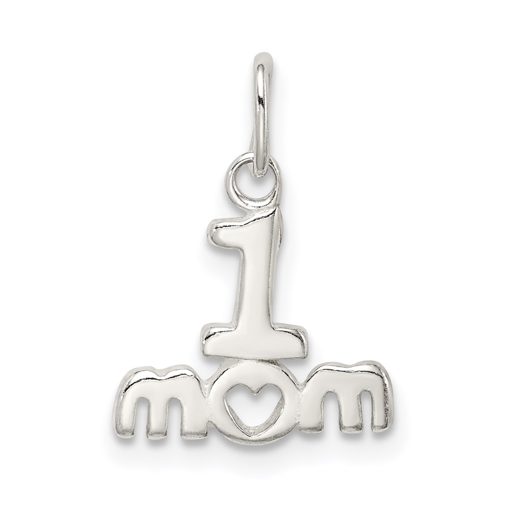 QC8083.jpg Sterling Silver Polished #1 MOM Charm - Image 1