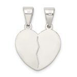 Sterling Silver Polished Te Amo Break Apart Heart Pendant - Image 4
