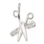 Sterling Silver Comb & Scissors Charm