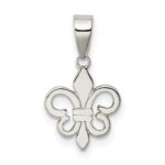 Sterling Silver Polished Fleur De Lis Pendant - Image 4
