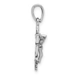 Sterling Silver Antiqued Mini INRI Crucifix Pendant - Image 2