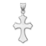 Sterling Silver Rhodium-plated Polished Cross Pendant - Image 3