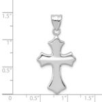 Sterling Silver Rhodium-plated Polished Cross Pendant - Image 4