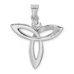 Sterling Silver Rhodium-plated Polished Trinity Celtic Pendant - Image 3