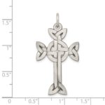 Sterling Silver Antiqued, Textured and Brushed Celtic Cross Pendant - Image 3