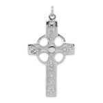Sterling Silver Rhodium-plated Polished Celtic Cross Pendant