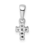 Sterling Silver Rhodium-plated Polished CZ Cross Pendant - Image 3