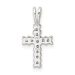 Sterling Silver Polished CZ Cross Pendant - Image 4