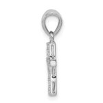 Sterling Silver Rhodium-plated CZ Cross Pendant - Image 2