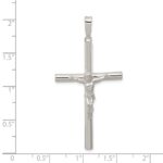 Sterling Silver Polished Hollow Crucifix Pendant - Image 3