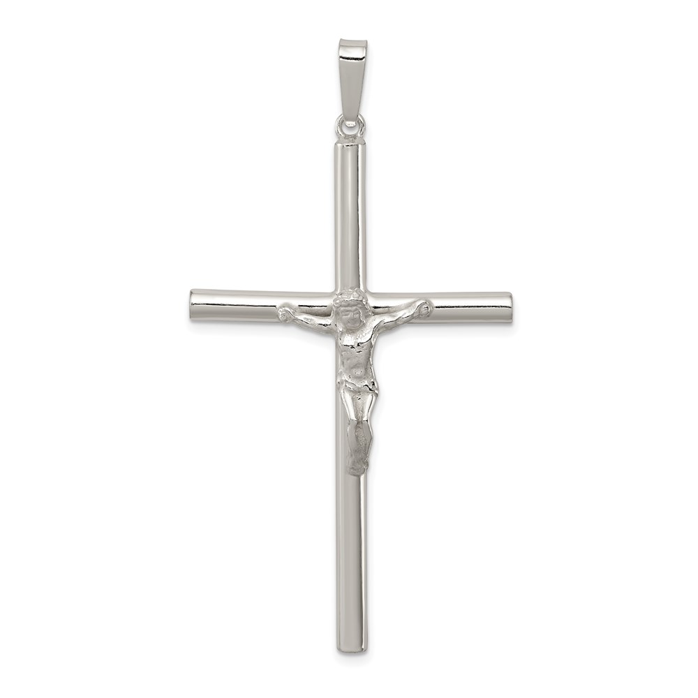 QC8278.jpg Sterling Silver Polished Hollow Crucifix Pendant - Image 1