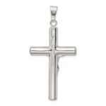 Sterling Silver Polished Hollow Crucifix Cross Pendant - Image 4