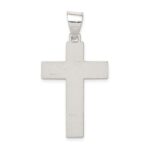 Sterling Silver Polished & Textured Crucifix Pendant - Image 4