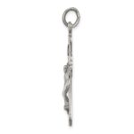 Sterling Silver Antiqued and Brushed INRI Crucifix Pendant - Image 2
