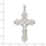 Sterling Silver Polished Crucifix Pendant - Image 3