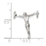 Sterling Silver Polished Mini Jesus Cross Chain Slide - Image 3