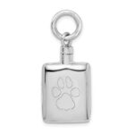 Sterling Silver Rhodium-plated Polished Rectangular Ash Holder Pendant - Image 5