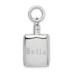 Sterling Silver Rhodium-plated Polished Rectangular Ash Holder Pendant - Image 6