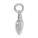 Sterling Silver Rhodium-plated Polished Puffy Heart Ash Holder Pendant - Image 2