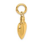 Sterling Silver Gold-tone Polished Puffy Heart Ash Holder Pendant - Image 2