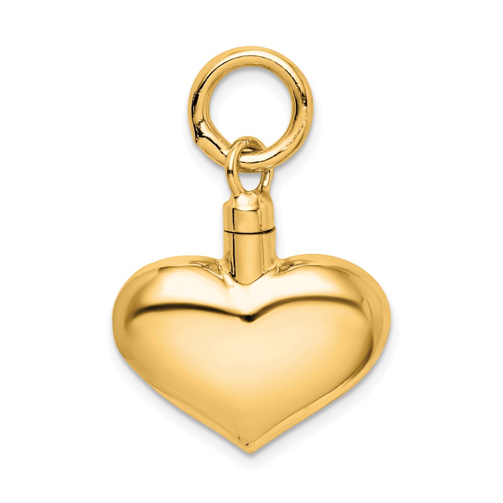 QC8400GP.jpg Sterling Silver Gold-tone Polished Puffy Heart Ash Holder Pendant - Image 1
