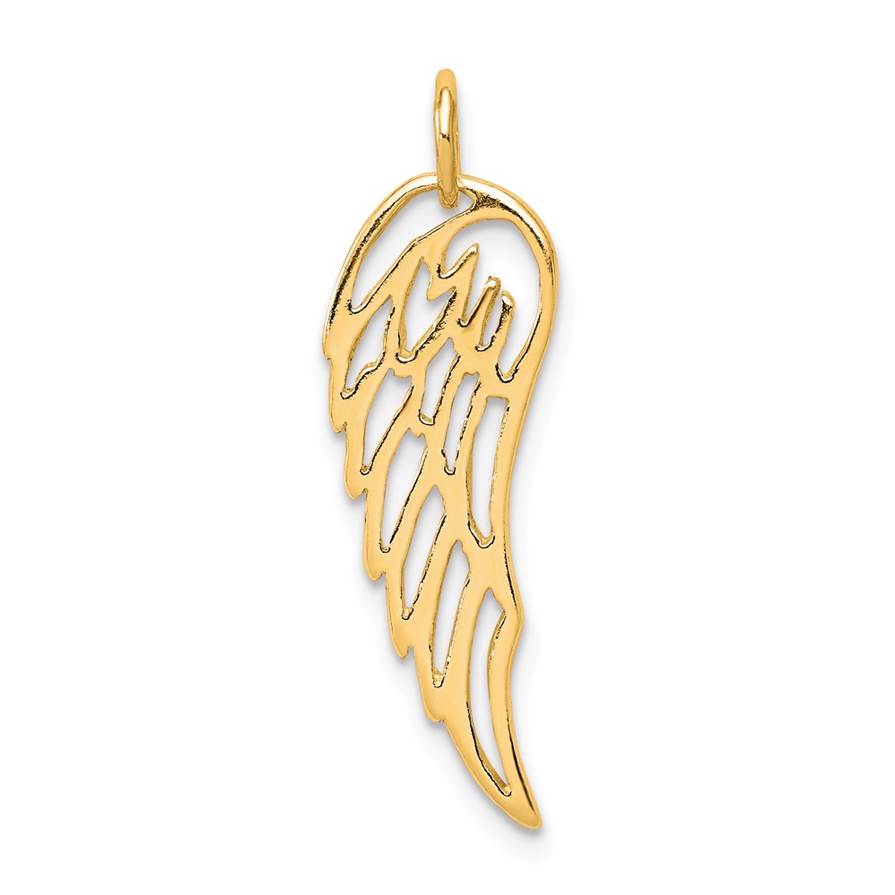 QC8419GP.jpg Sterling Silver Gold-tone Polished Angel Wing Charm - Image 1