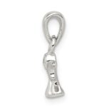 Sterling Silver Rhodium-plated Polished/Satin CZ Angel Pendant - Image 2