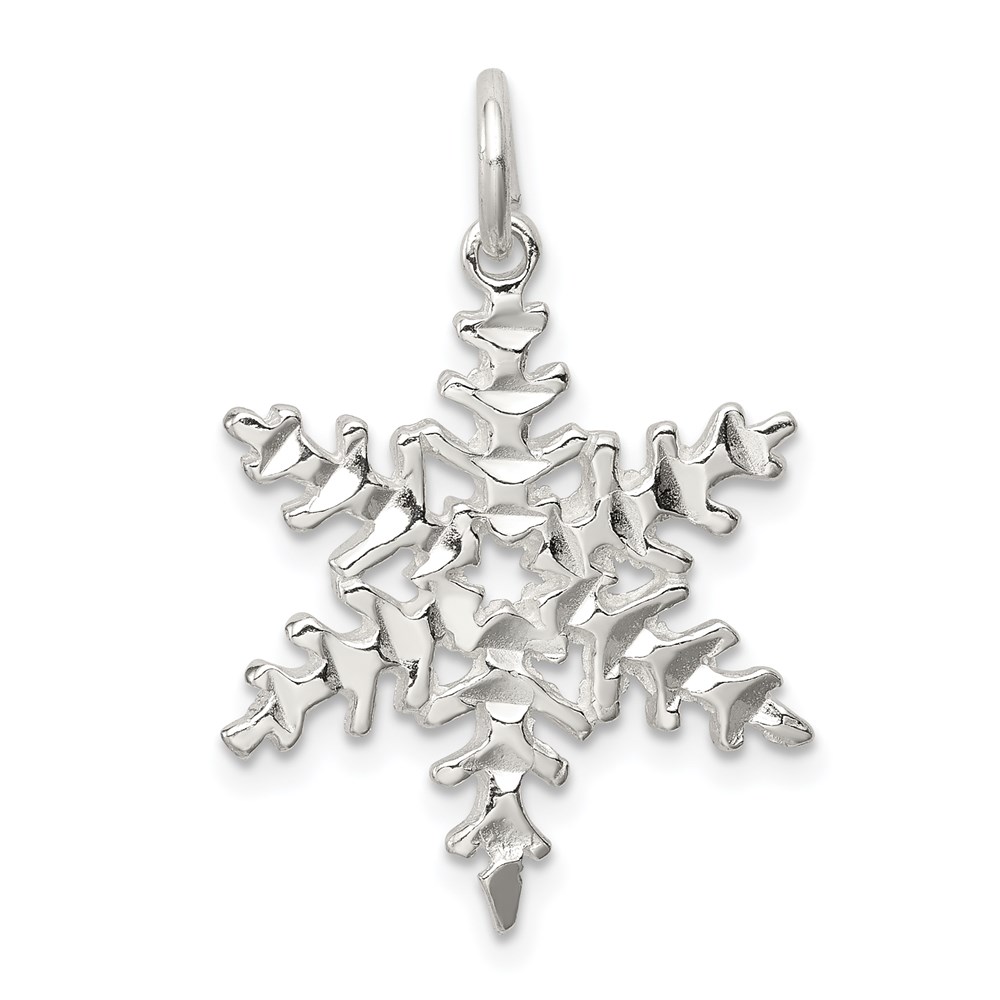 QC844.jpg Sterling Silver Snowflake Pendant - Image 1