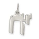 Sterling Silver Polished Chai Life Symbol Charm - Image 4