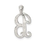 Sterling Silver Polished & Textured Letter B Initial Chain Slide - Image 4
