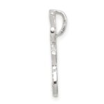 Sterling Silver Polished & Textured Letter F Initial Chain Slide - Image 2