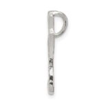 Sterling Silver Polished & Textured Letter I Initial Chain Slide - Image 2