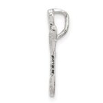 Sterling Silver Polished & Textured Letter T Initial Chain Slide - Image 2