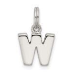 Sterling Silver Letter W Initial Charm