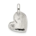 Sterling Silver Polished Diamond Heart Pendant - Image 4