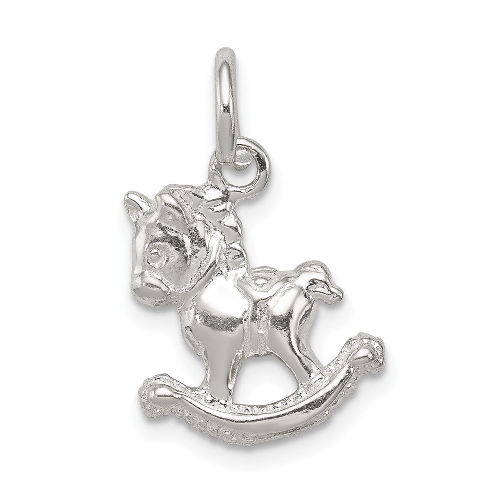 QC8555.jpg Sterling Silver Polished Rocking Horse Pendant - Image 1