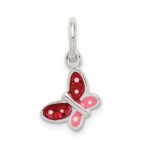 Sterling Silver Polished Enamel Butterfly Charm - Image 4