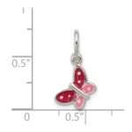 Sterling Silver Polished Enamel Butterfly Charm - Image 3