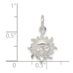 Sterling Silver Polished Face in Sun Pendant - Image 3