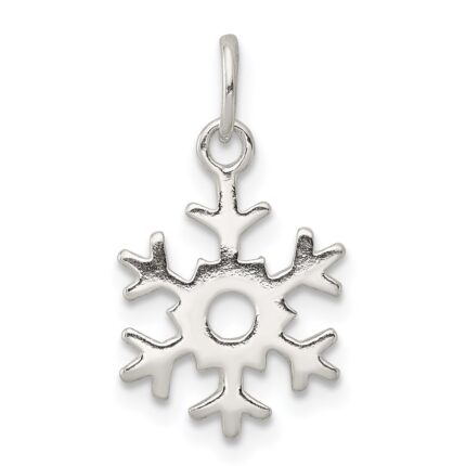 Sterling Silver Polished Snowflake Charm