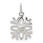 Sterling Silver Polished Snowflake Charm